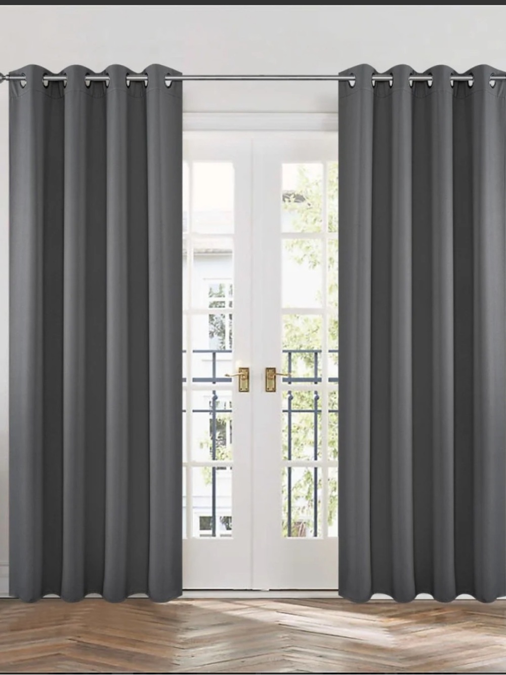 Gray Blackout Grommet Window Curtains